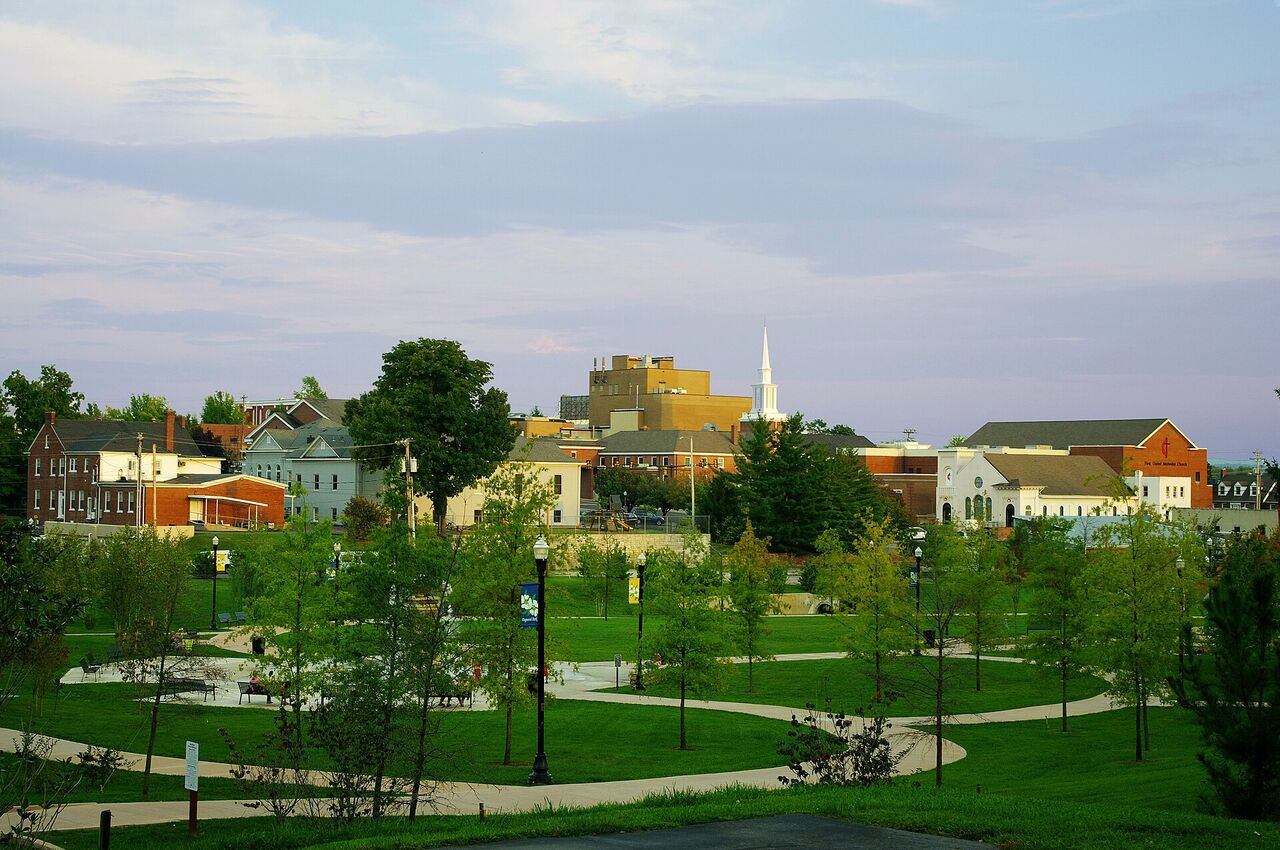 Downtown Cookeville at sunset